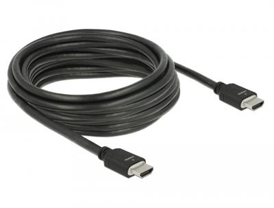 Delock 85296 HDMI-kabel HDMI Aansluitkabel HDMI-A-stekker 5 m Zwart Afgeschermd (drievoudig), Vergulde steekcontacten, 8K UHD