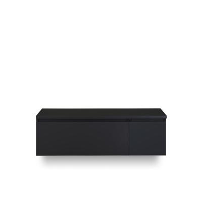 Frozen Badmeubelset 140 cm - Greeplijst in kleur - Wastafel Onderkast - met Bovenblad Zwart Mat