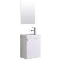 Toiletmeubel Creavit Aloni Hangend Rechtsdraaiend 40x60x22cm MDF Wit Softclose Keramiek Wasbak - thumbnail