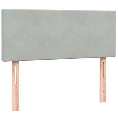 Boxspring met matras fluweel lichtgrijs 120x210 cm