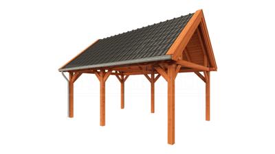 Trendhout Zadeldak XL overkapping 585x440 cm Lariks/Douglas blank- Zadeldak- Hout- Trendhout