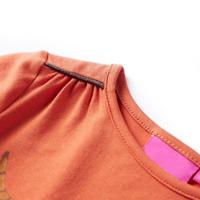 Kindershirt met lange mouwen kattenprint 116 oranjebruin - thumbnail