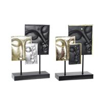 Decoratieve figuren DKD Home Decor Zwart Gouden Boeddha Orientaals 22,5 x 8 x 30,7 cm (2 Stuks) - thumbnail