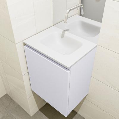 MONDIAZ OLAN 40cm toiletmeubel cale. LEX wastafel talc midden geen kraangat