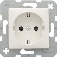 Berker S1 wandcontactdoos met randaarde 1-voudig polarwit mat 6147431909 - thumbnail
