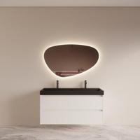 Badmeubelset BWS Riga met Lako Wastafel Zwart 120 Mat Wit - thumbnail