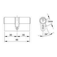 Cilinder IFAM F5S3030NC Nikkel Europees Zilverkleurig 60 mm Blik Korte hendel - thumbnail