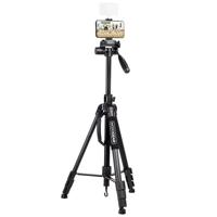 MOJOGEAR 179cm 3-in-1 camera & telefoon statief: driepoot, monopod & horizontale arm - thumbnail