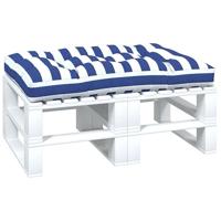 VidaXL Palletkussen gestreept 120x80x12 cm stof blauw en wit - thumbnail
