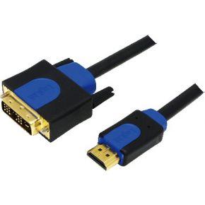 LogiLink 131620 DVI/HDMI aansluitkabel 2,00 m CHB3102 vergulde stekkercontacten, schroefbaar zwart [1x DV, zwart-UHU003