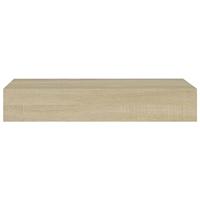 viaXL Wandschappen 2 st met lade 60x23,5x10 cm MDF eikenkleurig - thumbnail