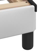 Bedframe met hoofdbord kunstleer wit en zwart 90x200 cm - thumbnail
