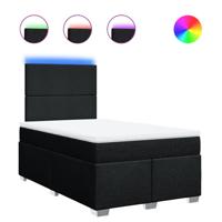 Boxspring met matras stof zwart 120x200 cm - thumbnail