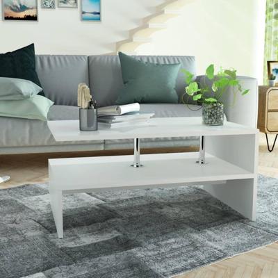 vidaXL Salontafel 90x59x42 cm spaanplaat wit vidaXL Salontafel 90x59x42 cm spaanplaat wit