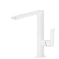 Wastafelmengkraan Tres Loft Colors 1-Hendel Uitloop Recht 22 cm Rond Mat Wit Tres - thumbnail