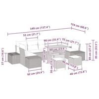 Tuinbankenset met kussen 10 pcs Zwart poly rattan - thumbnail