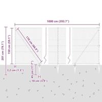 VidaXL Afrasteringspaal groen 10 x 1,5 m (36 mm gaas) staal en pvc - thumbnail