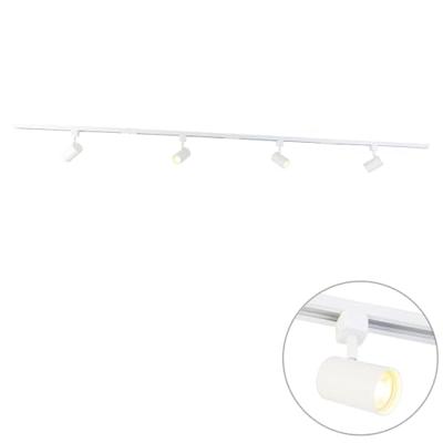 QAZQA Modern railsysteem wit 4-lichts 1-fase - Yade