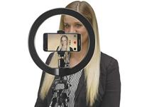 CULLMANN - 52103 - Alpha 1000 statief vlogging kit BT m. LED-ringlicht en Bluetooth-trigger (uittrekhoogte 134 cm, verpakkingsmaat 37 cm, met 3-weg kop, max. draagkracht 1 kg, gewicht 750 g), zwart - thumbnail