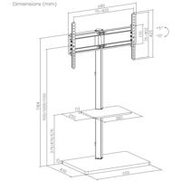 My Wall HP119L TV-voet In hoogte verstelbaar, Kantelbaar 94,0 cm (37) - 190,5 cm (75) Staand, In hoogte verstelbaar, Kantelbaar - thumbnail