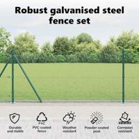 VidaXL Afrasteringspaal groen 25 x 1 m (12 x 12 mm gaas) staal - thumbnail