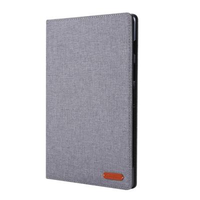 Voor Galaxy tab S5e T720/T725 doek Teature horizontale Flip PU lederen draagtas met houder & kaartsleuven (grijs)