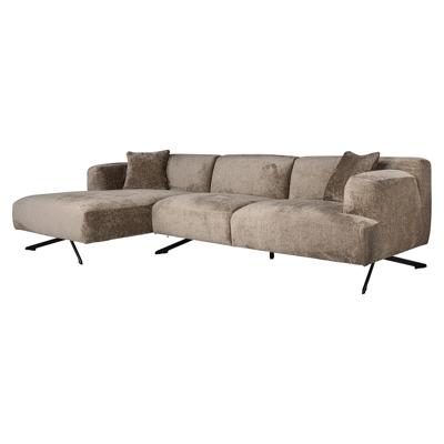Richmond 3-zits Loungebank 'Donovan' Links, Chenille, kleur Taupe