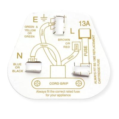 BACHMANN Geaarde stekker , Engeland UK 13A / 250V wit, 13A zekering BACHMANN Geaarde stekker , Engeland UK 13A / 250V wit, 13A zekering