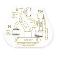 BACHMANN Geaarde stekker , Engeland UK 13A / 250V wit, 13A zekering - thumbnail