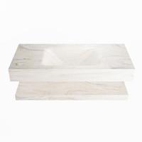 MONDIAZ ALAN-DLUX 100cm planchet Ostra. Vrijhangende wastafel CLOUD midden 1 kraangat, kleur Ostra. - thumbnail