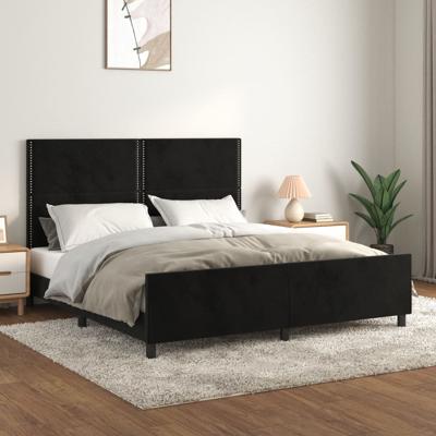 Bedframe zonder matras 200x200 cm fluweel zwart