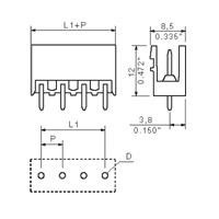 Weidmüller 1797860000 Male behuizing (board) BL/SL 5.00 Totaal aantal polen: 8 Rastermaat: 5 mm Inhoud: 250 stuk(s)