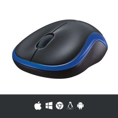 Logitech M185 muis zwart/blauw
