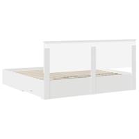 Bedframe met hoofdeinde met lade Wit 200 x 200 cm Bewerkt hout - thumbnail