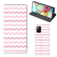 Samsung Galaxy A71 | Hoesje met Magneet | Waves Roze - thumbnail