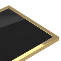 Computer bijzettafel 50x35x65 cm gehard glas zwart - thumbnail