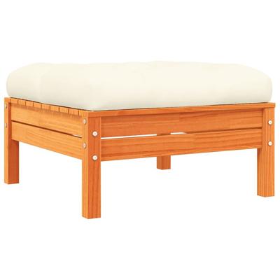 7-delige Loungeset met kussens massief grenenhout wasbruin - thumbnail