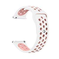 Fitbit Versa 1 / 2 & Lite sportbandje - Maat: Large - Wit + Roze - thumbnail