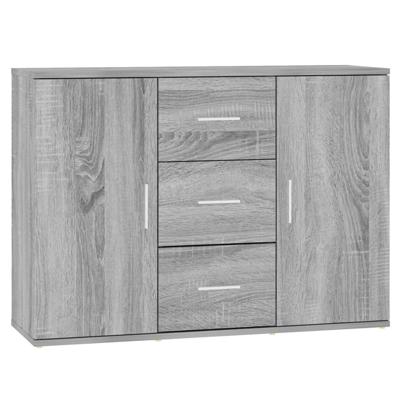 Dressoir 91x29,5x65 cm bewerkt hout grijs sonoma eikenkleurig