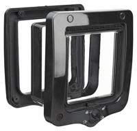 Trixie 4-weg kattenluik inclusief tunnelstuk zwart - thumbnail