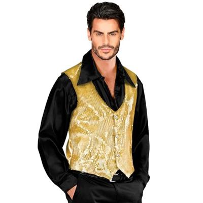 Paillettenvest goud man - thumbnail