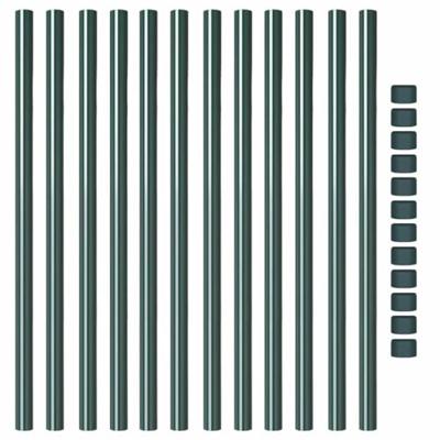 Hekpalen 12 pcs Groen 120 cm Poedergecoat staal Hekpalen 12 pcs Groen 120 cm Poedergecoat staal