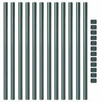 Hekpalen 12 pcs Groen 100 cm Poedergecoat staal - thumbnail