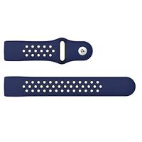 Fitbit Charge 3 & 4 siliconen DOT bandje - Donkerblauw / Zwart - Maat: Large - thumbnail