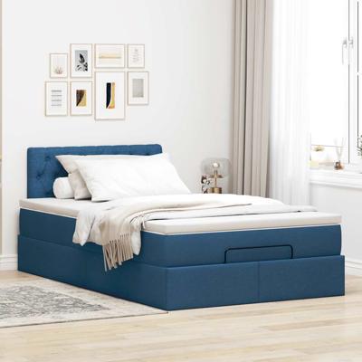 Ottoman bed met matras 140x200cm stof blauw