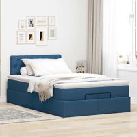 Bed met matras 140x190 cm stof blauw - thumbnail