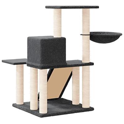 Kattenmeubel met sisal krabpalen 82 cm donkergrijs - thumbnail