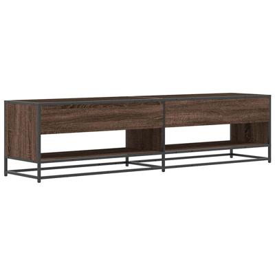 Tv-meubel 180,5x40x46 cm bewerkt hout bruin eikenkleurig - thumbnail