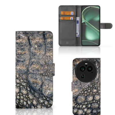 OPPO Find X6 Pro | Telefoonhoesje | Met pasjeshouder | Krokodillenprint OPPO Find X6 Pro | Telefoonhoesje | Met pasjeshouder | Krokodillenprint