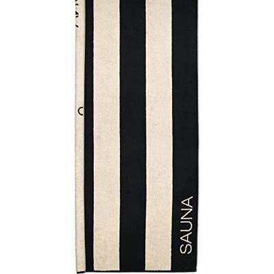Cawö Cawö Saunahanddoek 6221 Natur Schwarz 80x200
